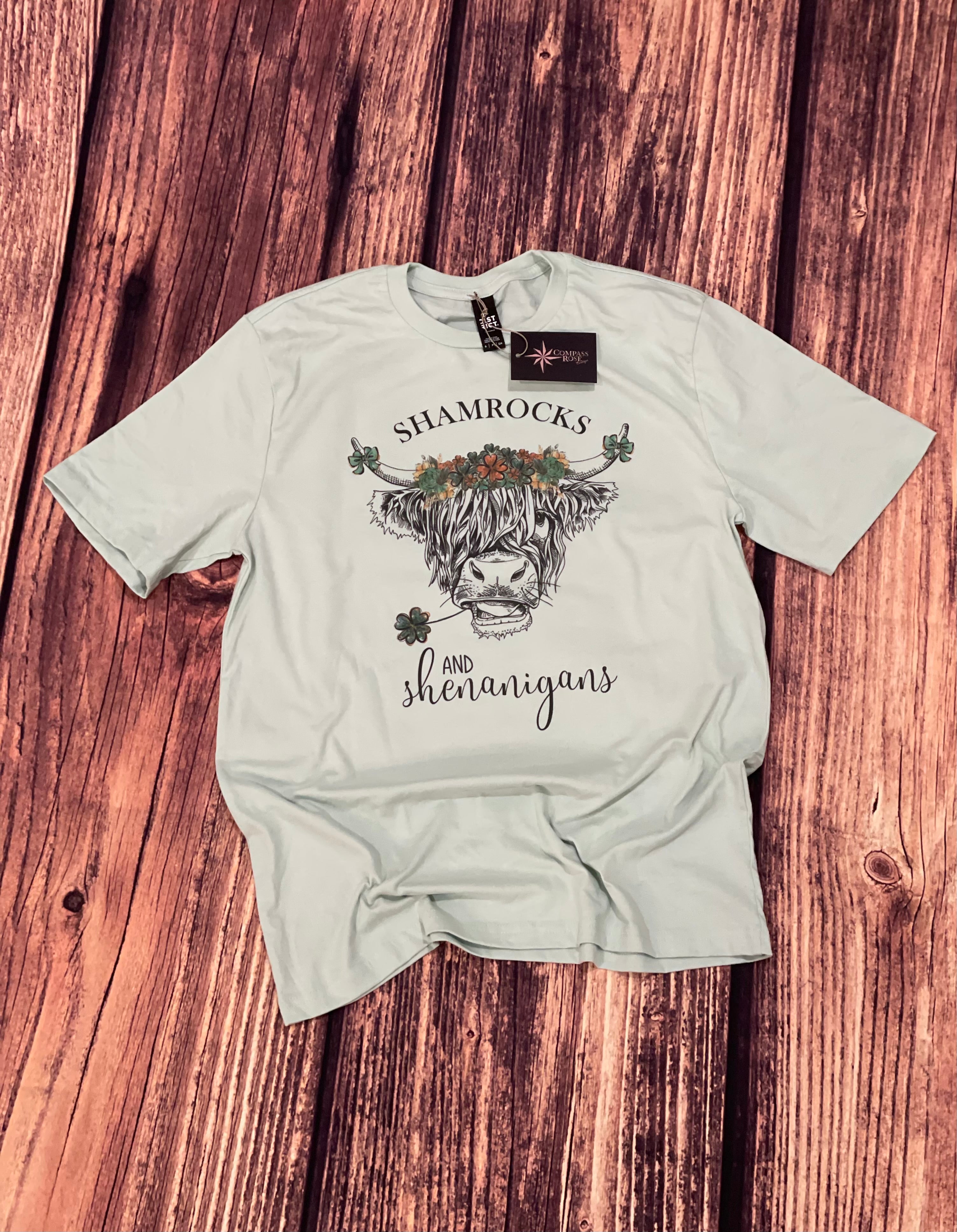 St. Patrick's Day Highland Cow Vintage Graphic Tee