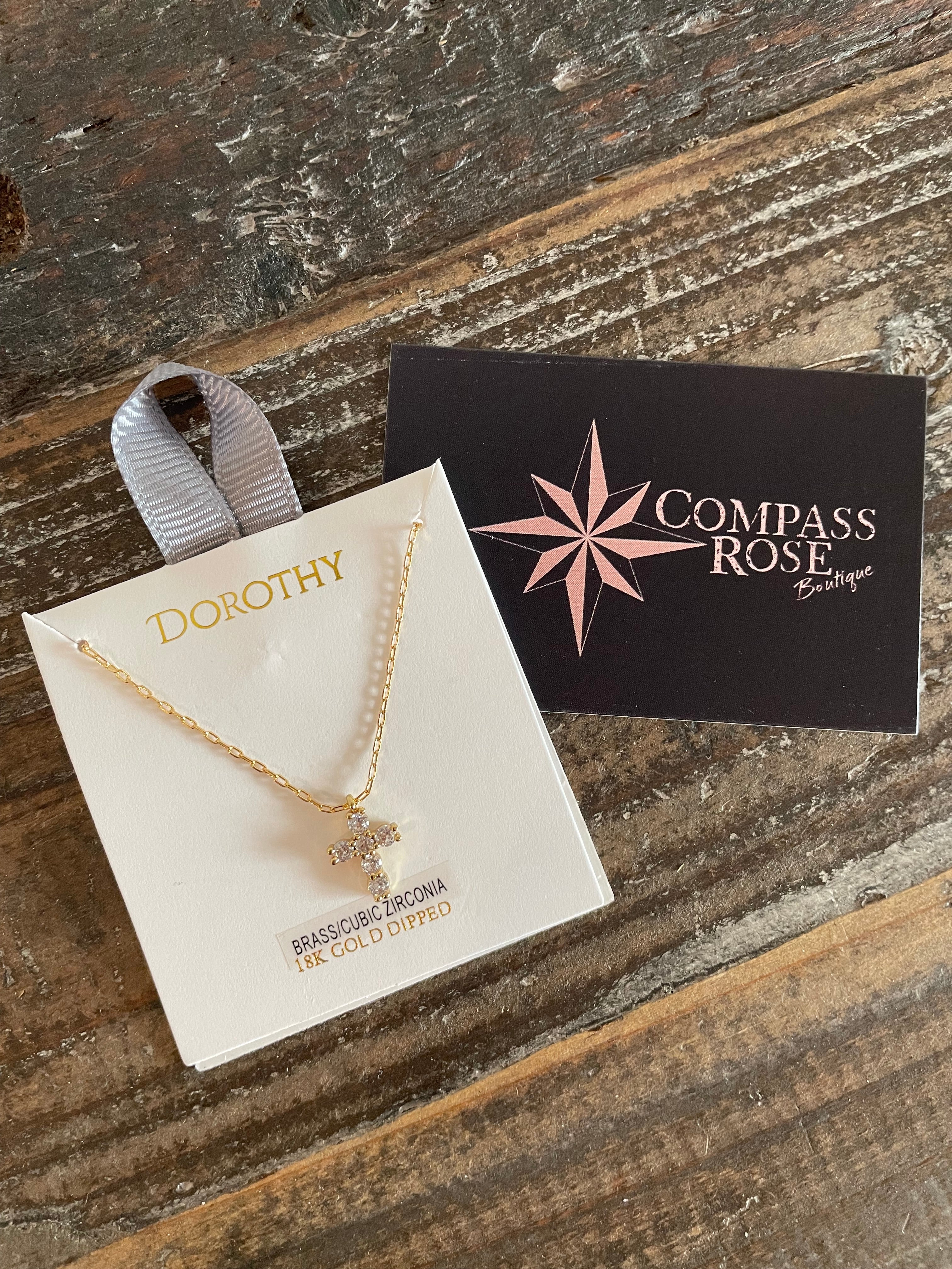 CZ Small Cross Necklace
