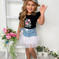 Nature Couture Denim Tulle Skirt Set