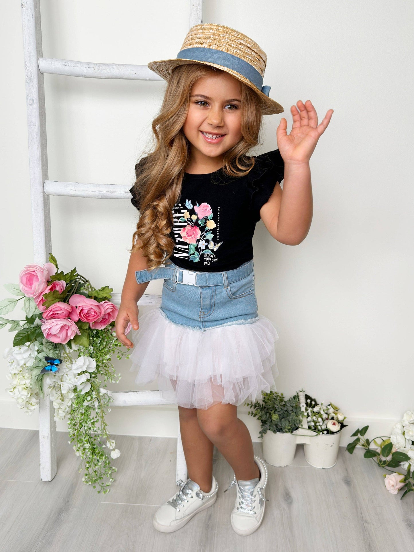 Nature Couture Denim Tulle Skirt Set