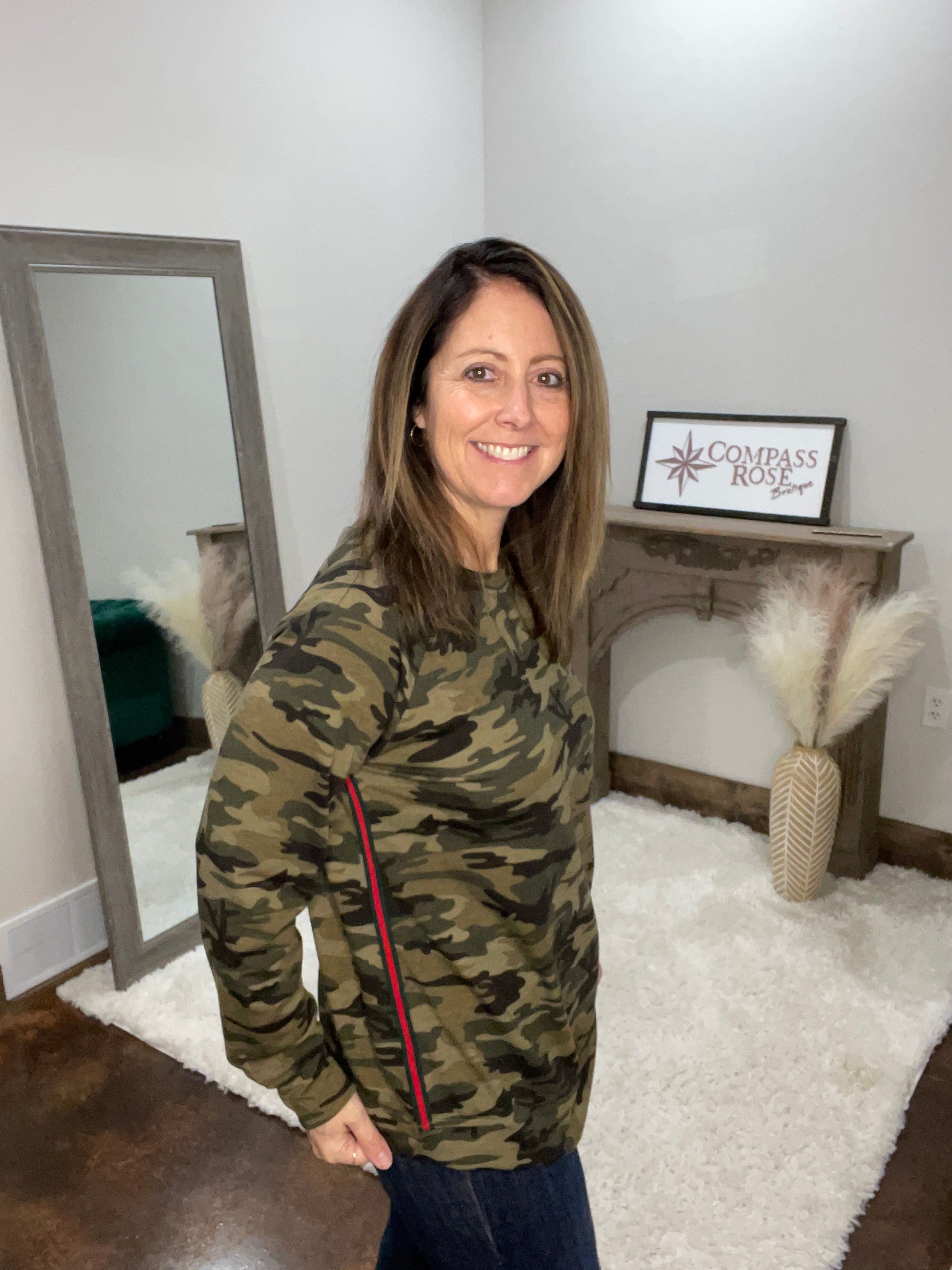 Washed Camo Terry Sweatshirt