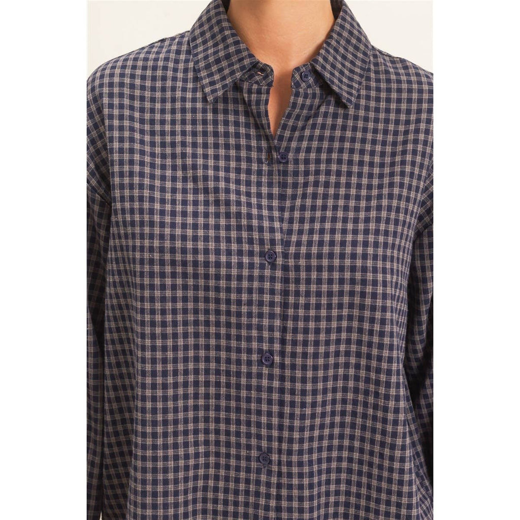Plaid Button-Up Shirt