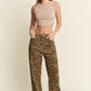 Leopard Print Denim Pants