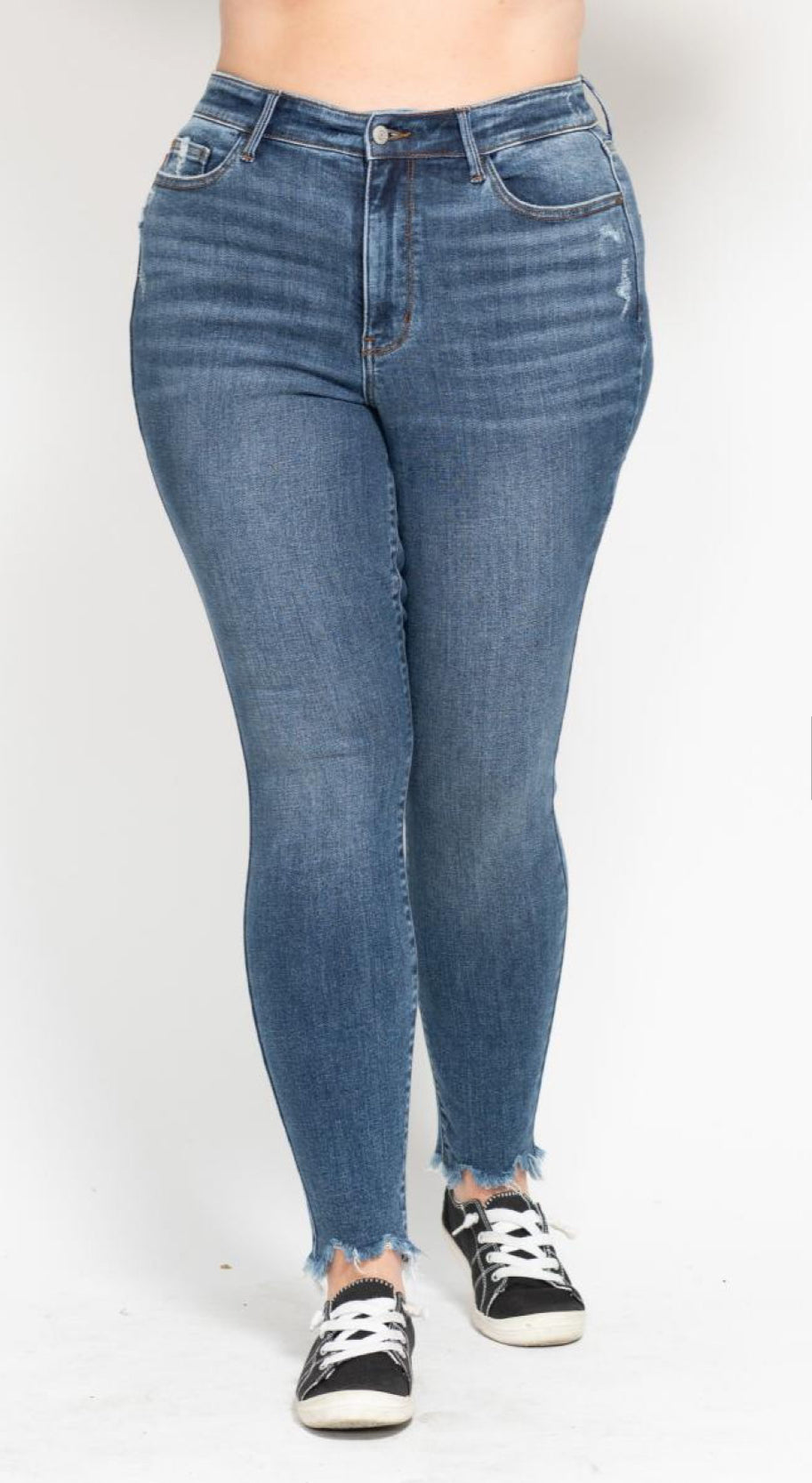 Judy Blue HW Skinny w/ Destroy & Shark Bite Hem