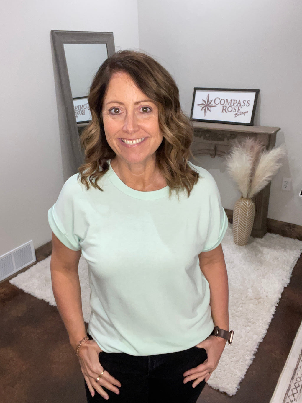 Short Sleeve Solid French Terry Top