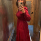SMOCKED SWISS DOT MAXI DRESS