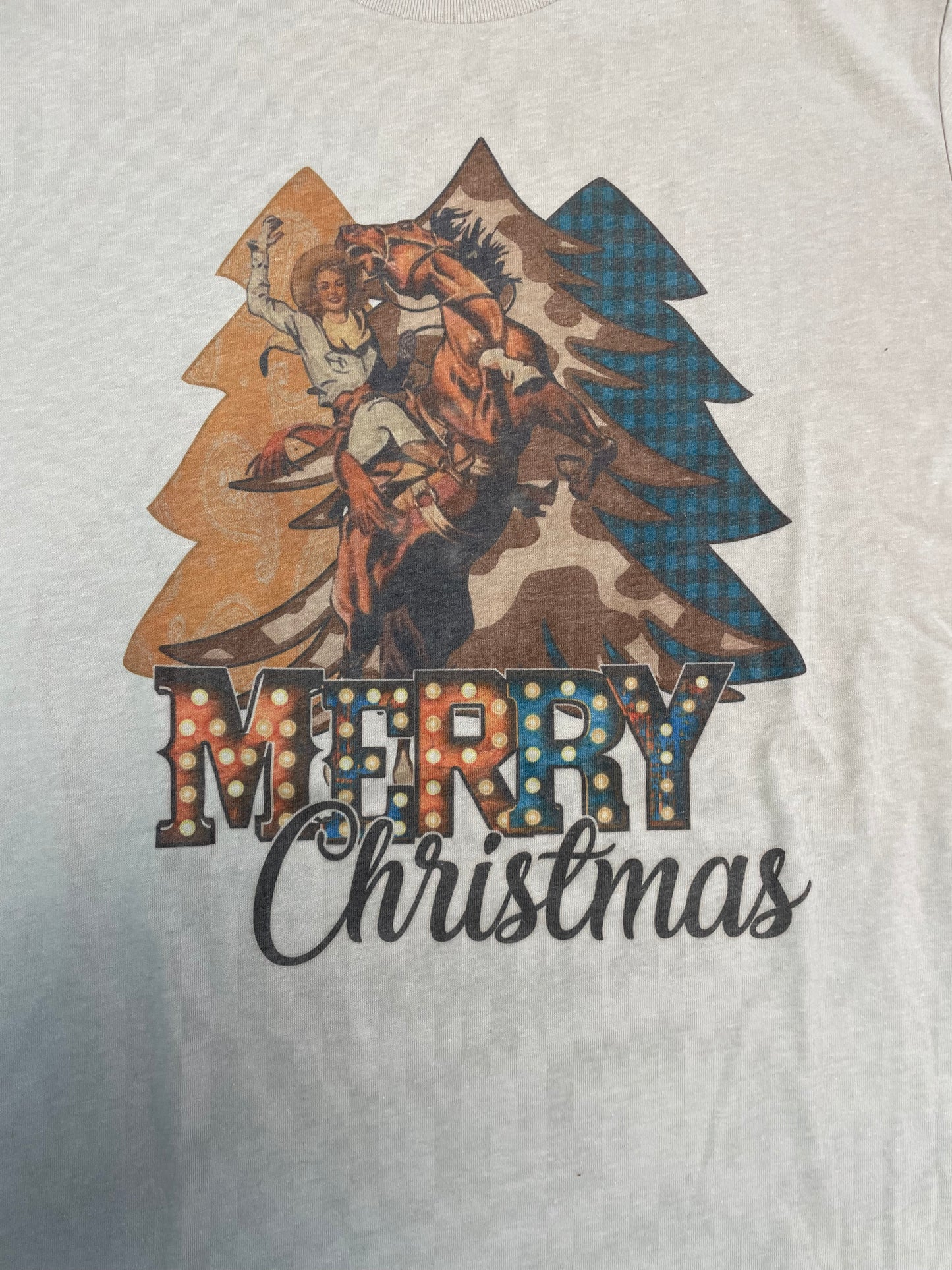 Merry Christmas Cowgirl Tree Graphic Tee