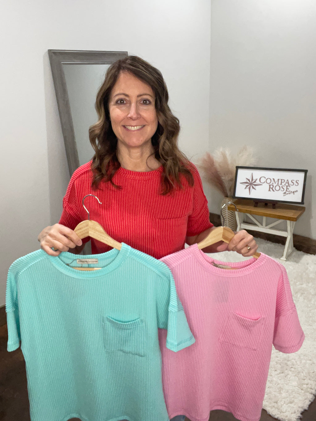 Raised Rib Exposed Seam Top