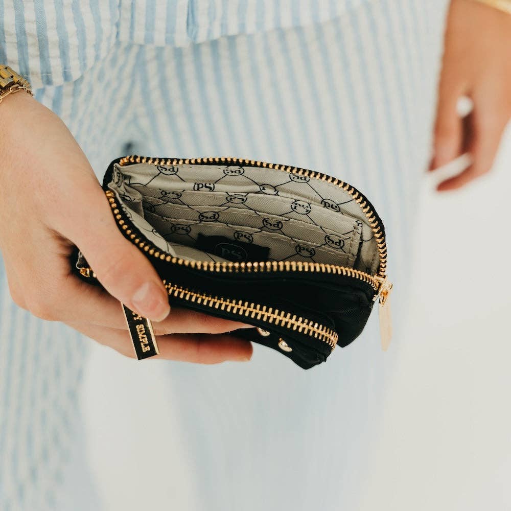Nylon Cameron Double Zip Card Wallet