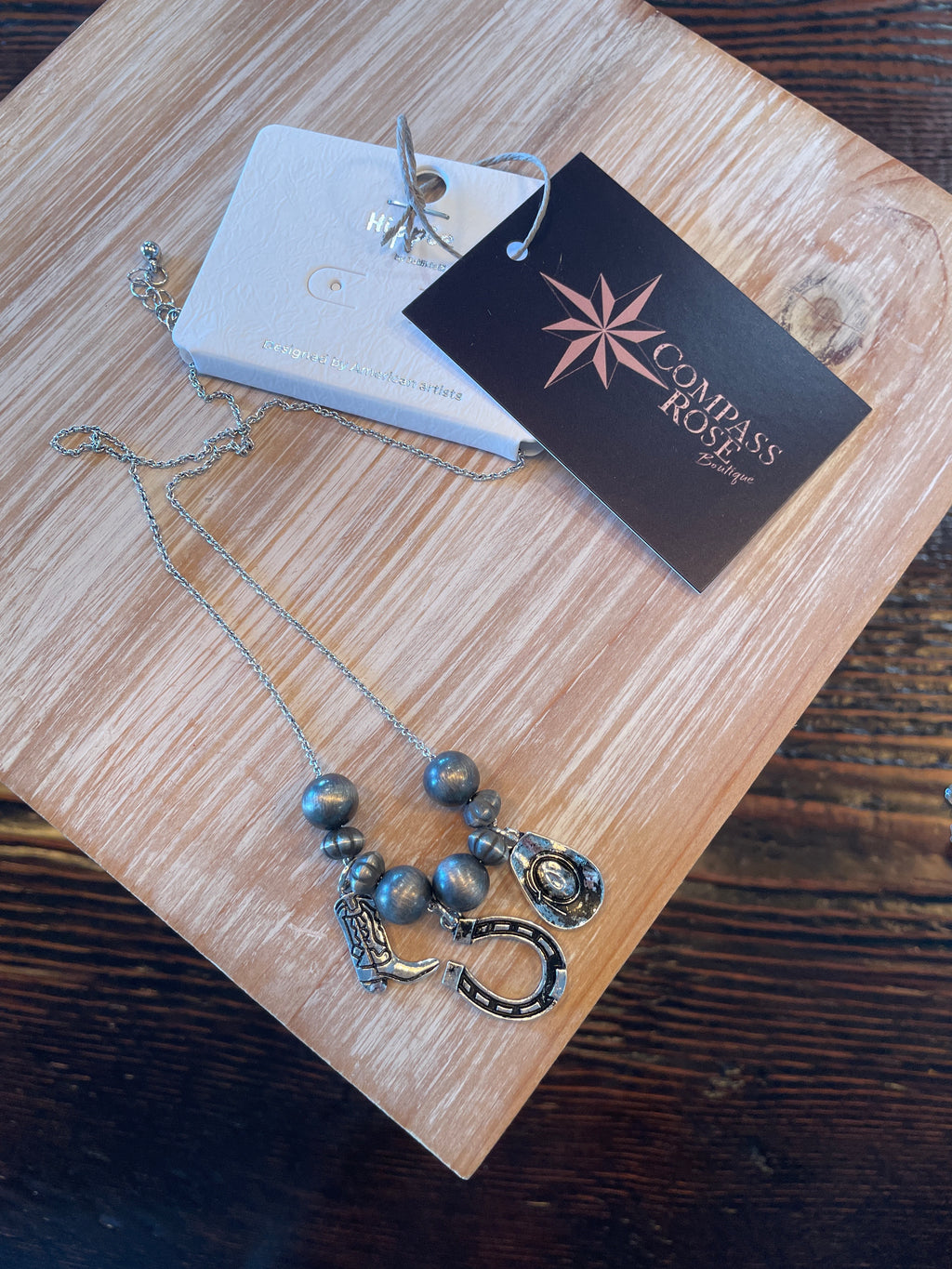 Navajo Pearl and Charm Necklace