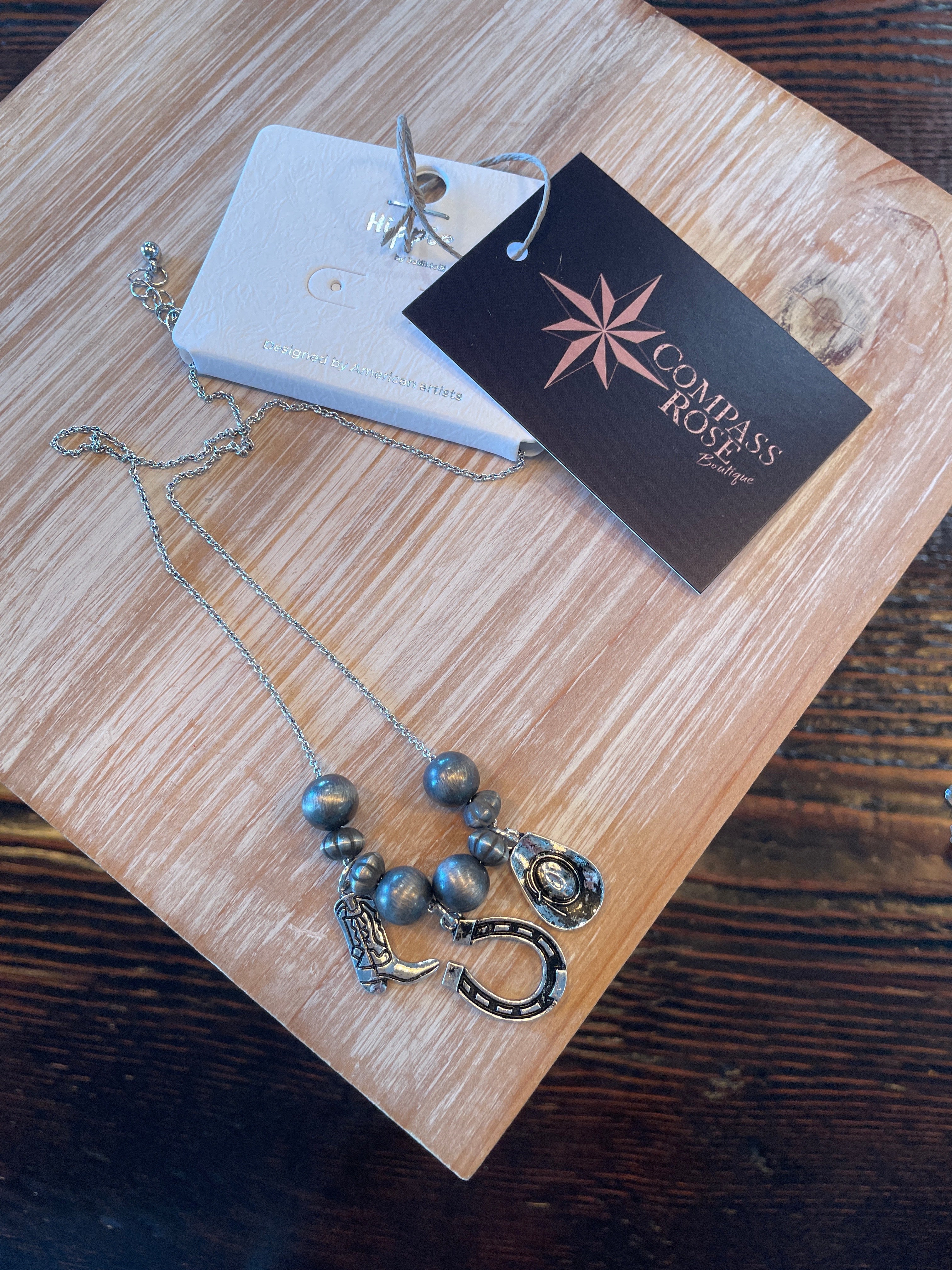 Navajo Pearl and Charm Necklace