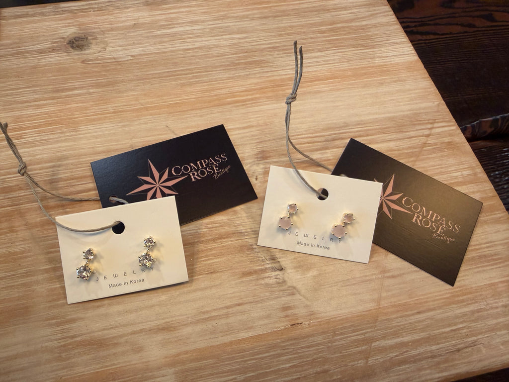 Cubic CZ Twin Earrings