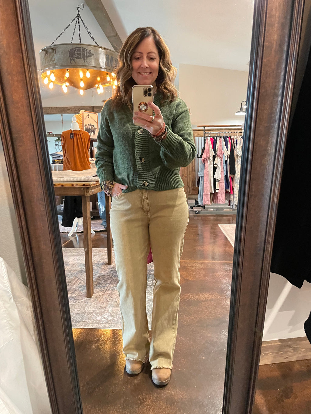 Acid Washed Frayed Hem Straight Wide Pants