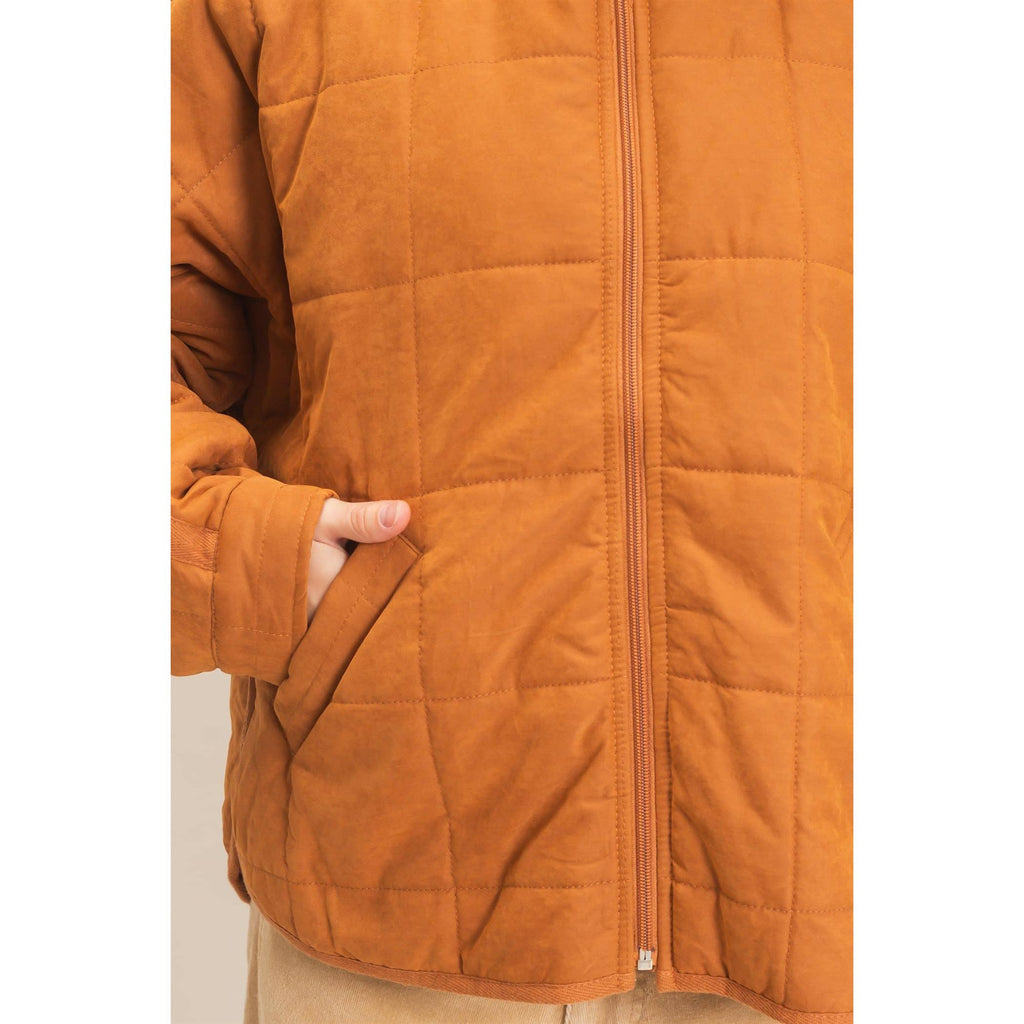 Quilted High Collar Jacket