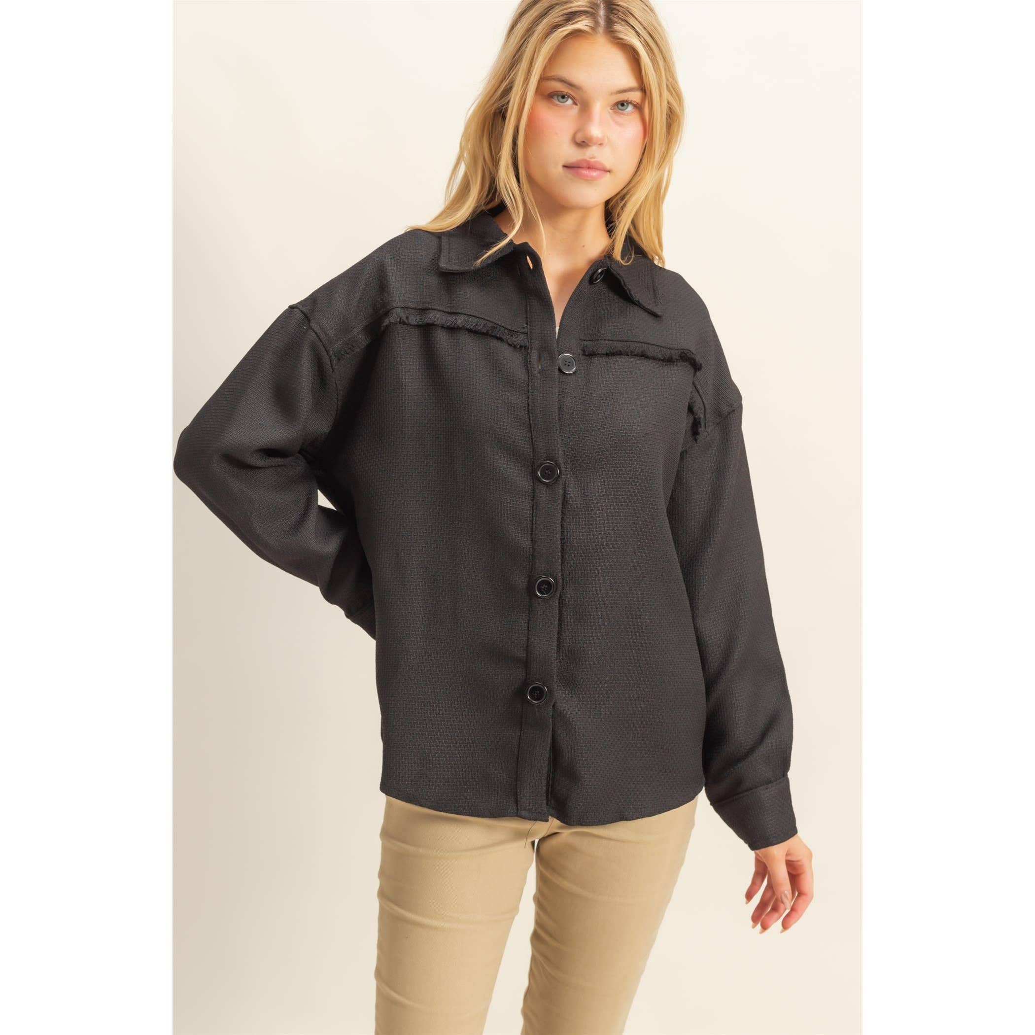 Chic Fray Detail Shacket