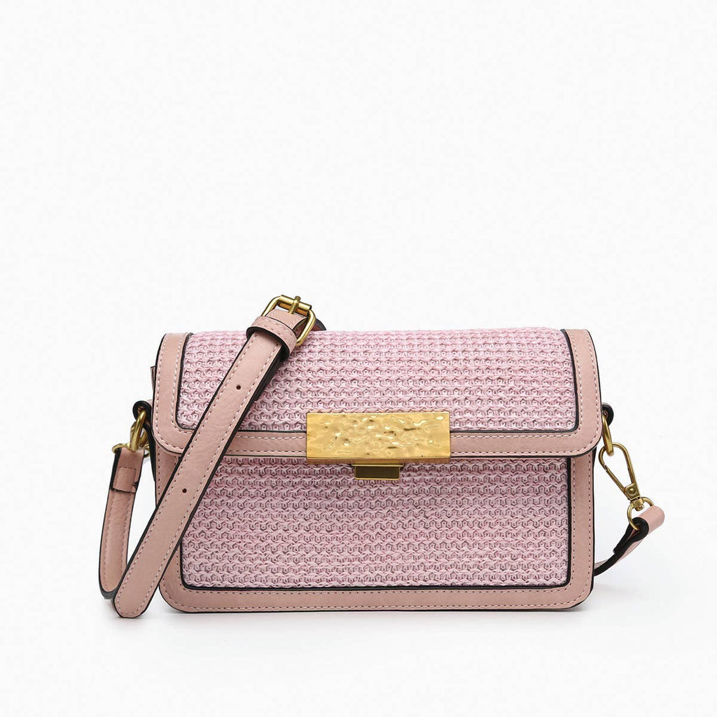 Straw Crossbody w/ Lock