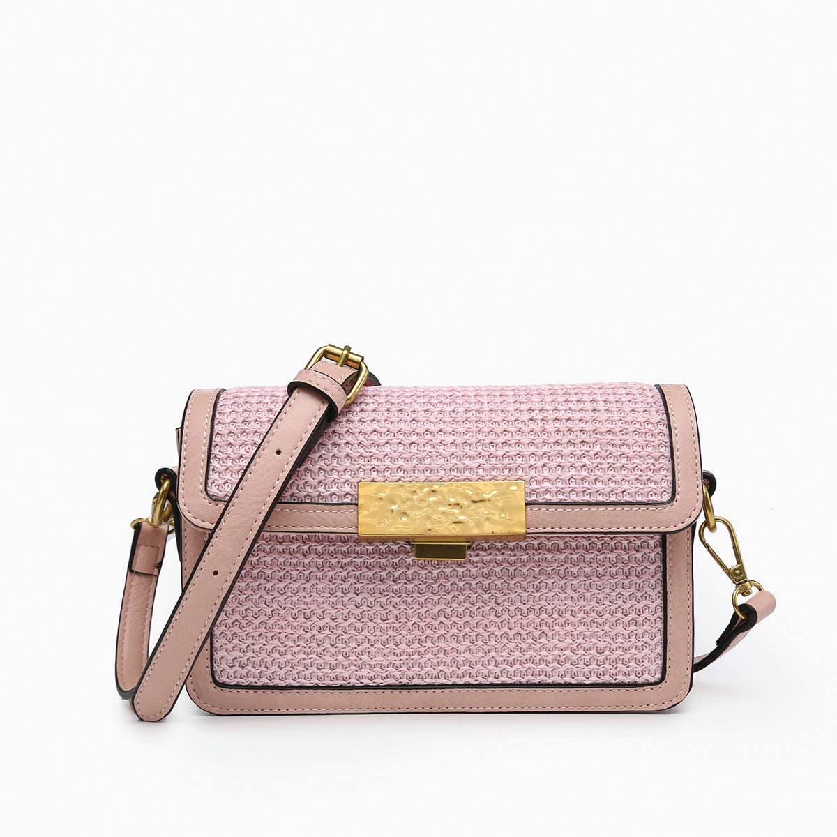 Straw Crossbody w/ Lock
