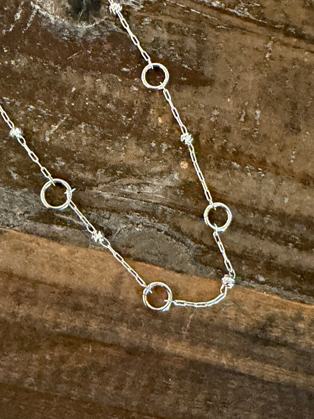 Circle and Bead Chain Necklace