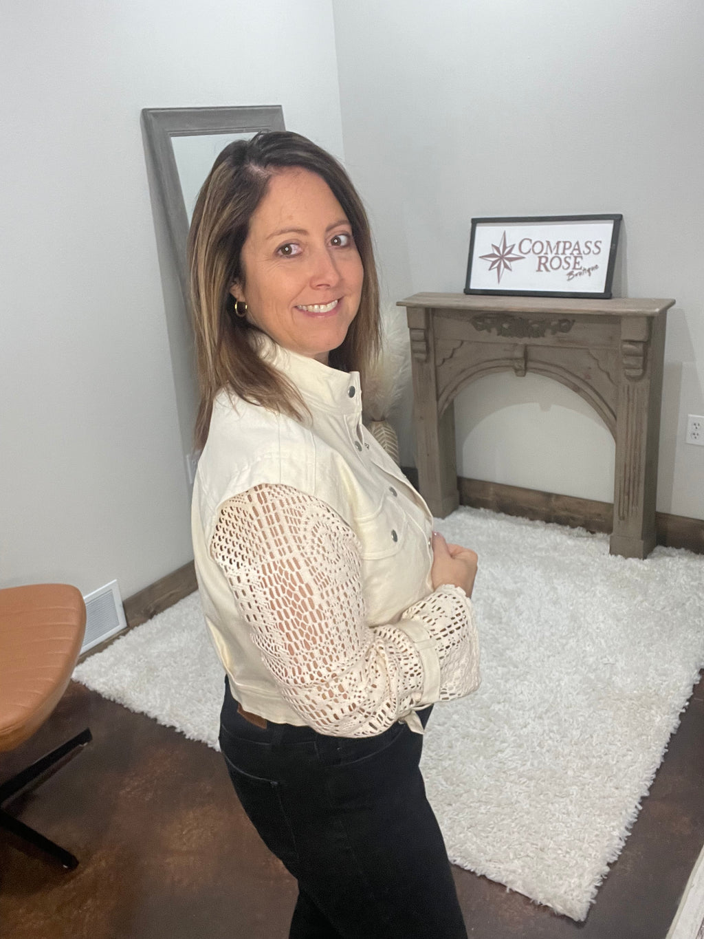 Crochet Sleeve Utility Jacket