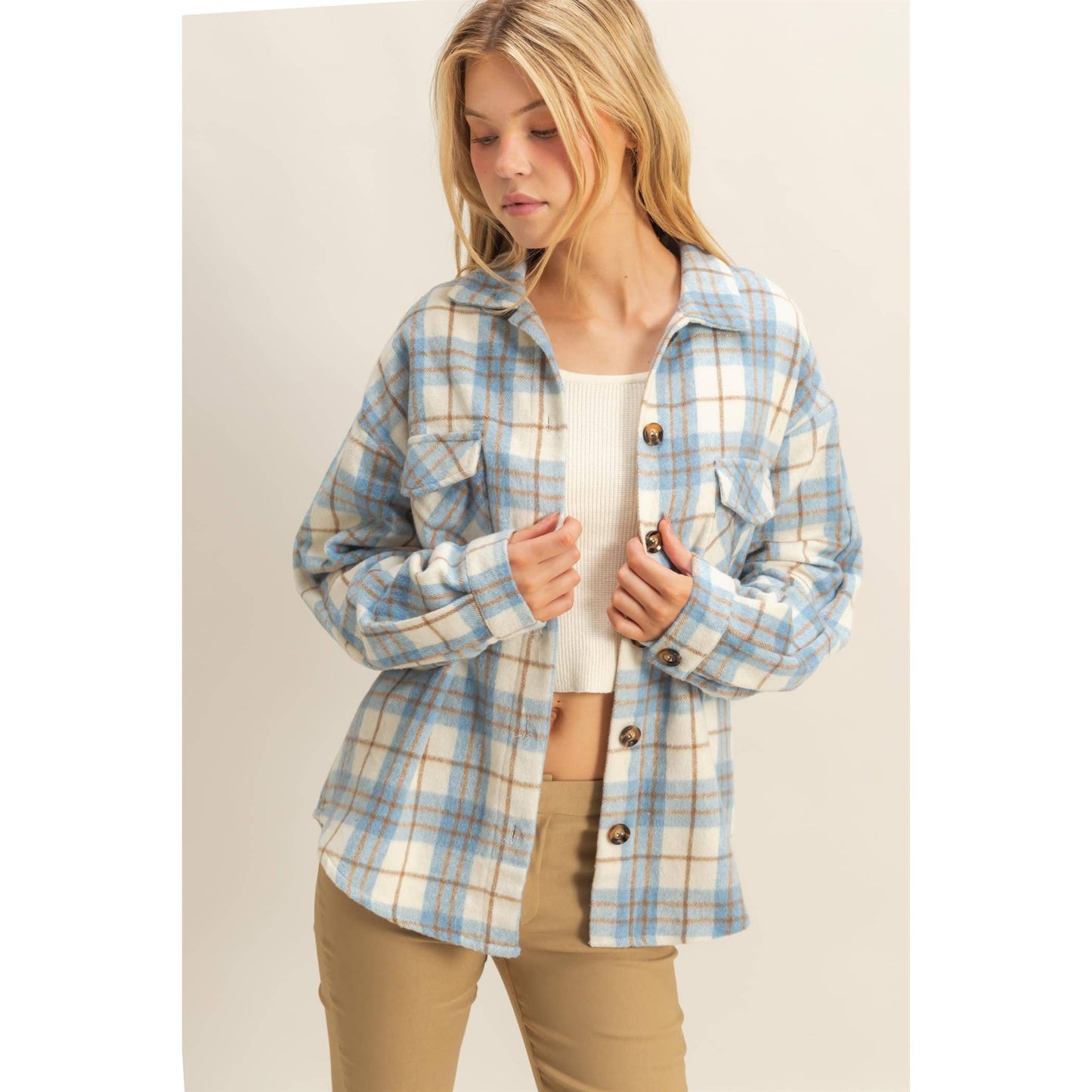 Collared Plaid Shacket