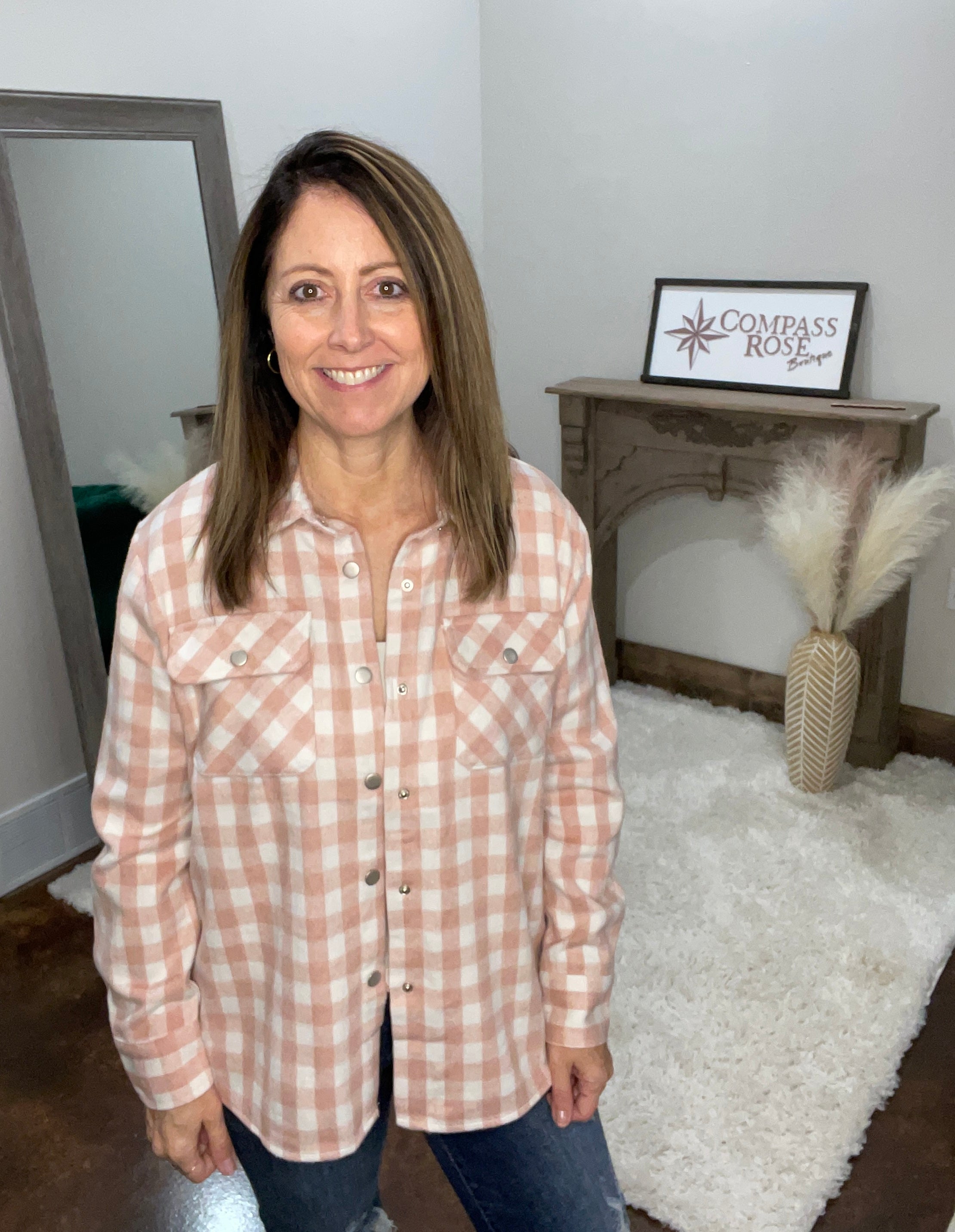 Gingham Pocket Front Shacket