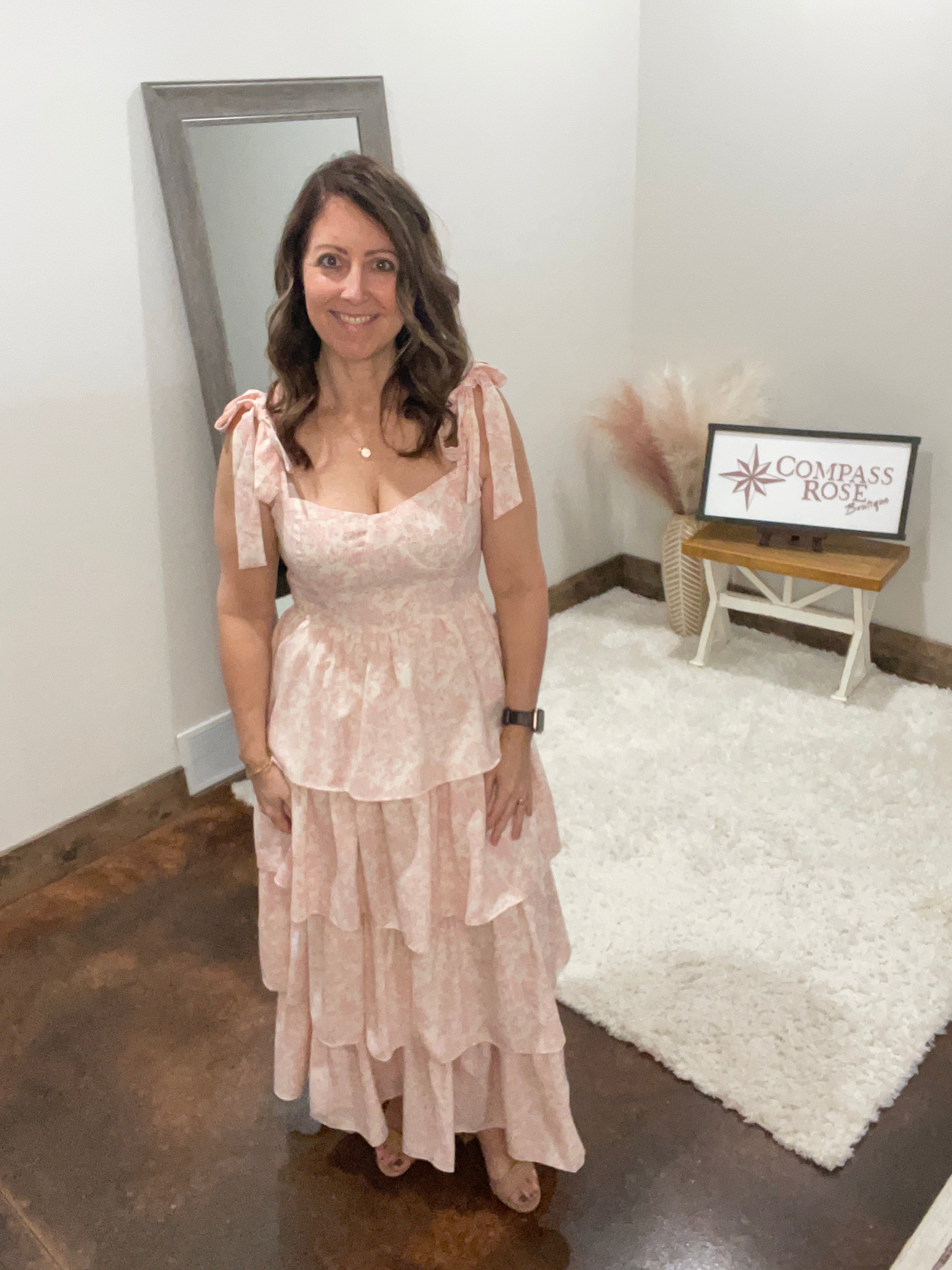 Floral Print Tiered Maxi Dress