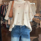 Linen Blend Ribbon Top