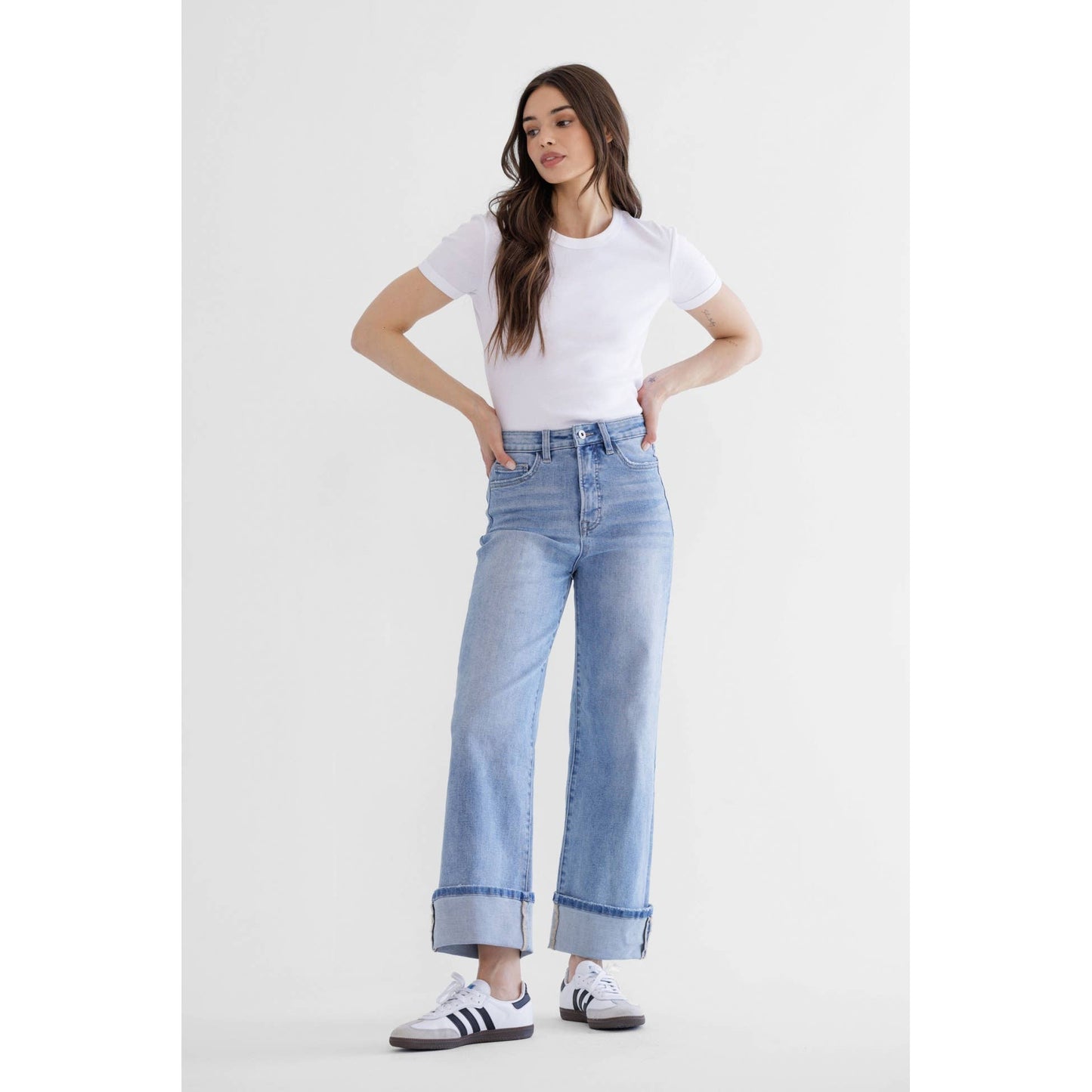 Super High Wide Leg w/ Cuff Hem
