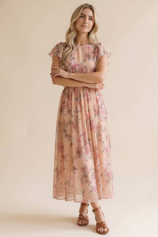 Fit and Flare Semi Sheer Dress