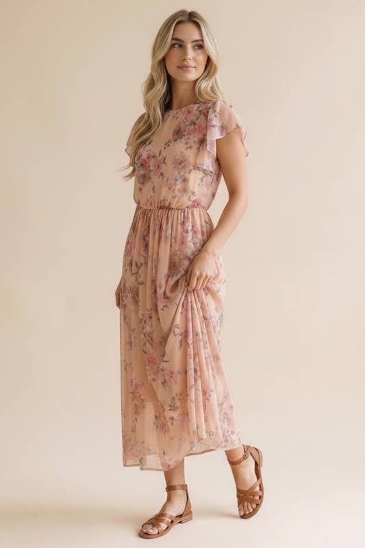 Fit and Flare Semi Sheer Dress
