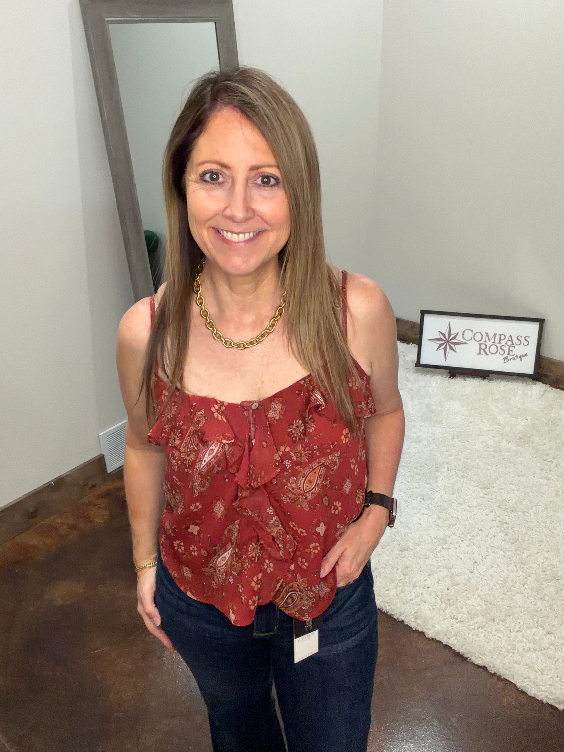 Paisley Ruffle Cami