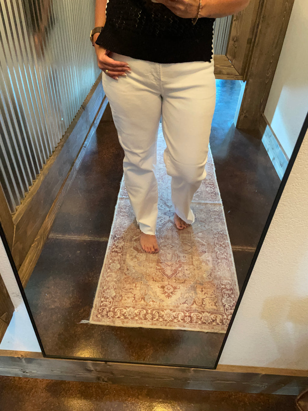 Risen HR Raw Hem Slit Straight Pants