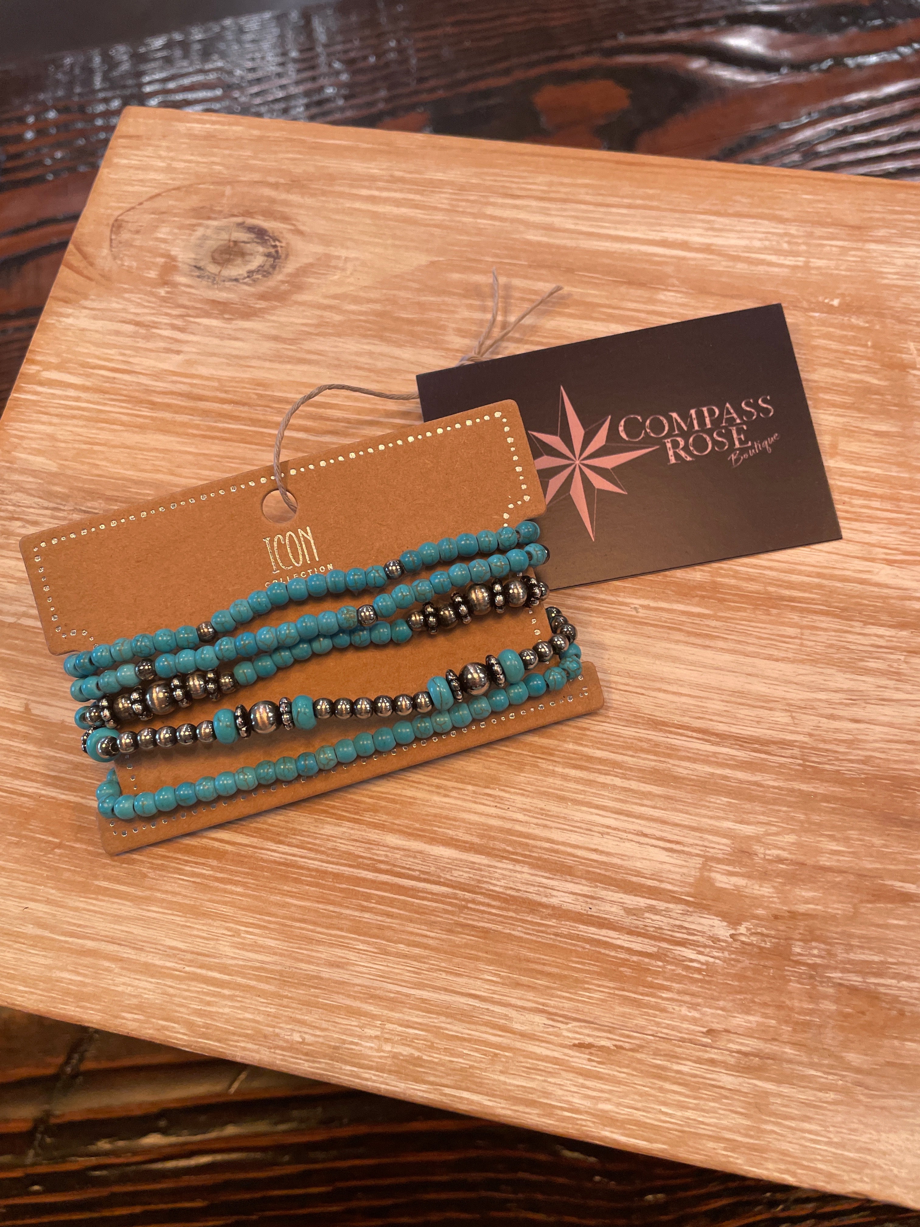 Turquoise Bead Bracelet Set
