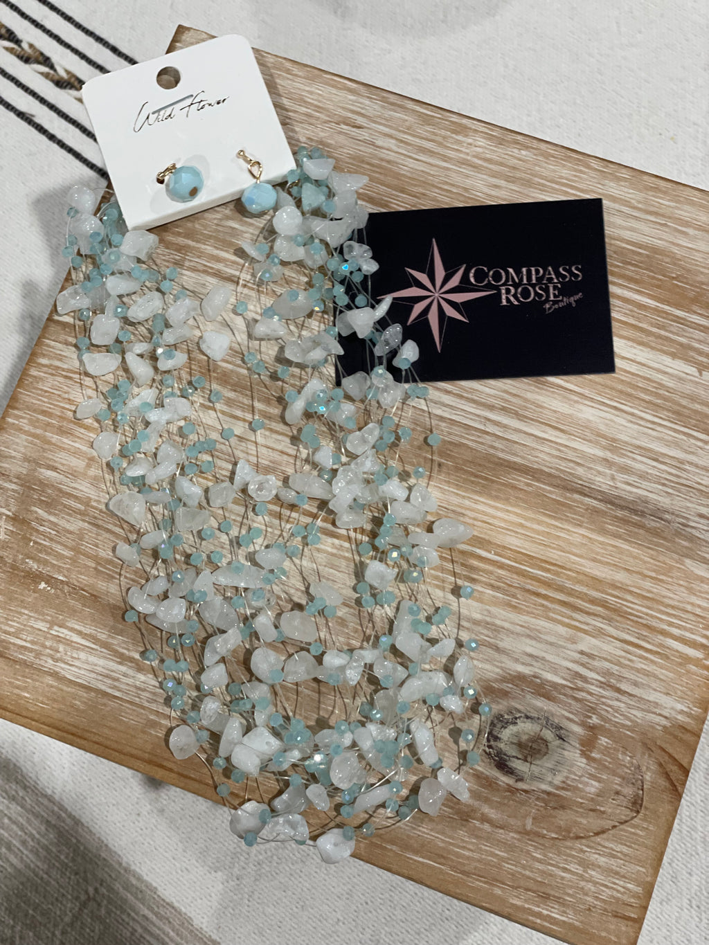 Cluster Bead Necklace/Earring Set