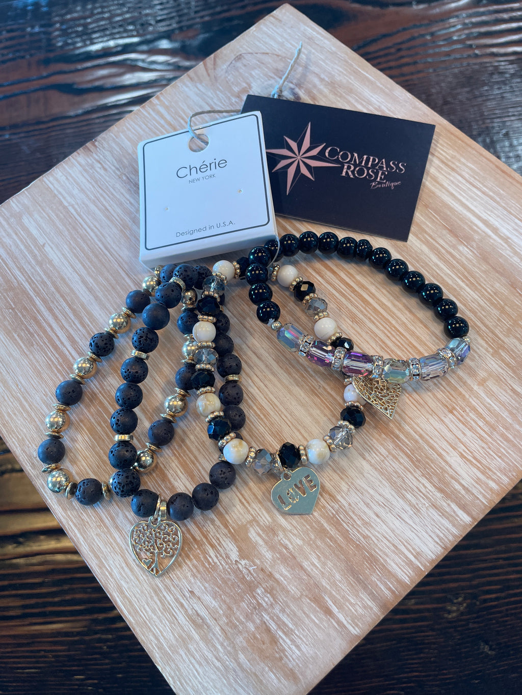 Bead Heart Bracelet Set