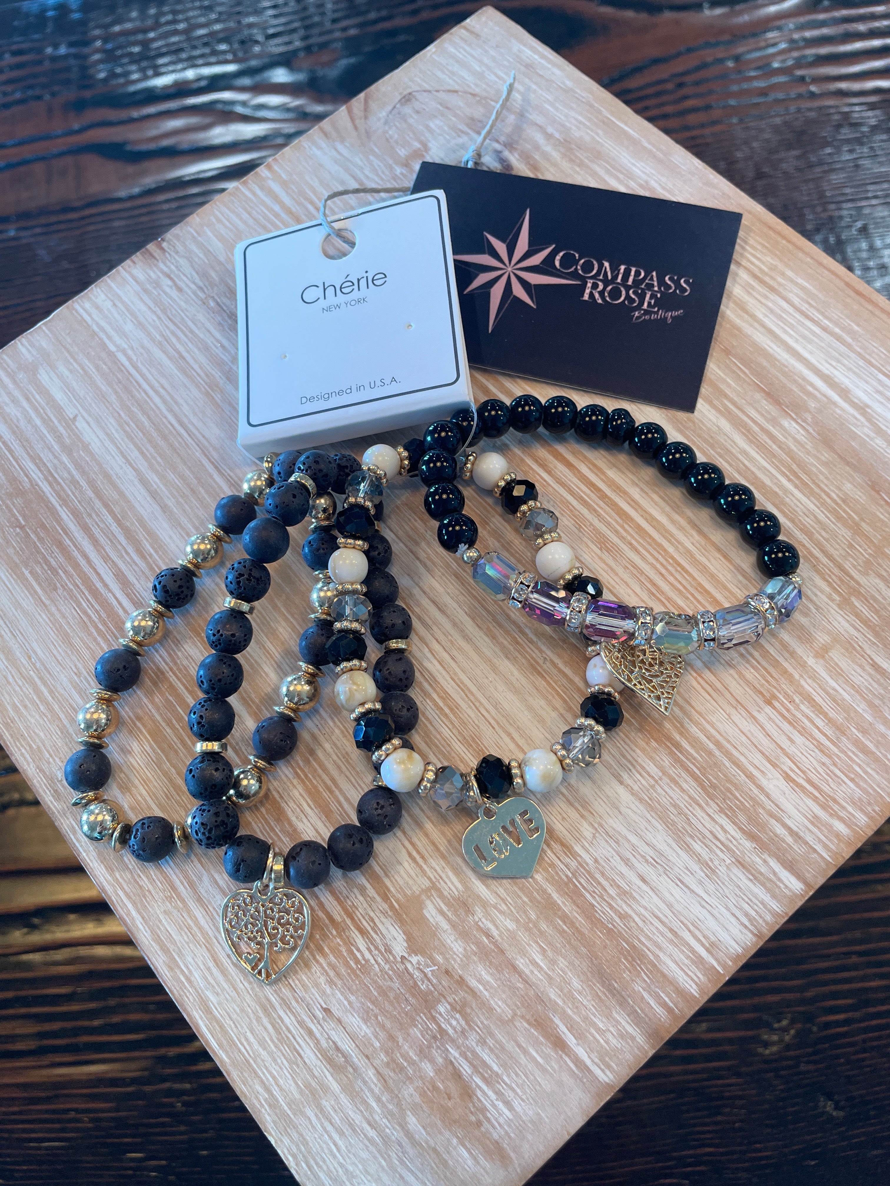 Bead Heart Bracelet Set