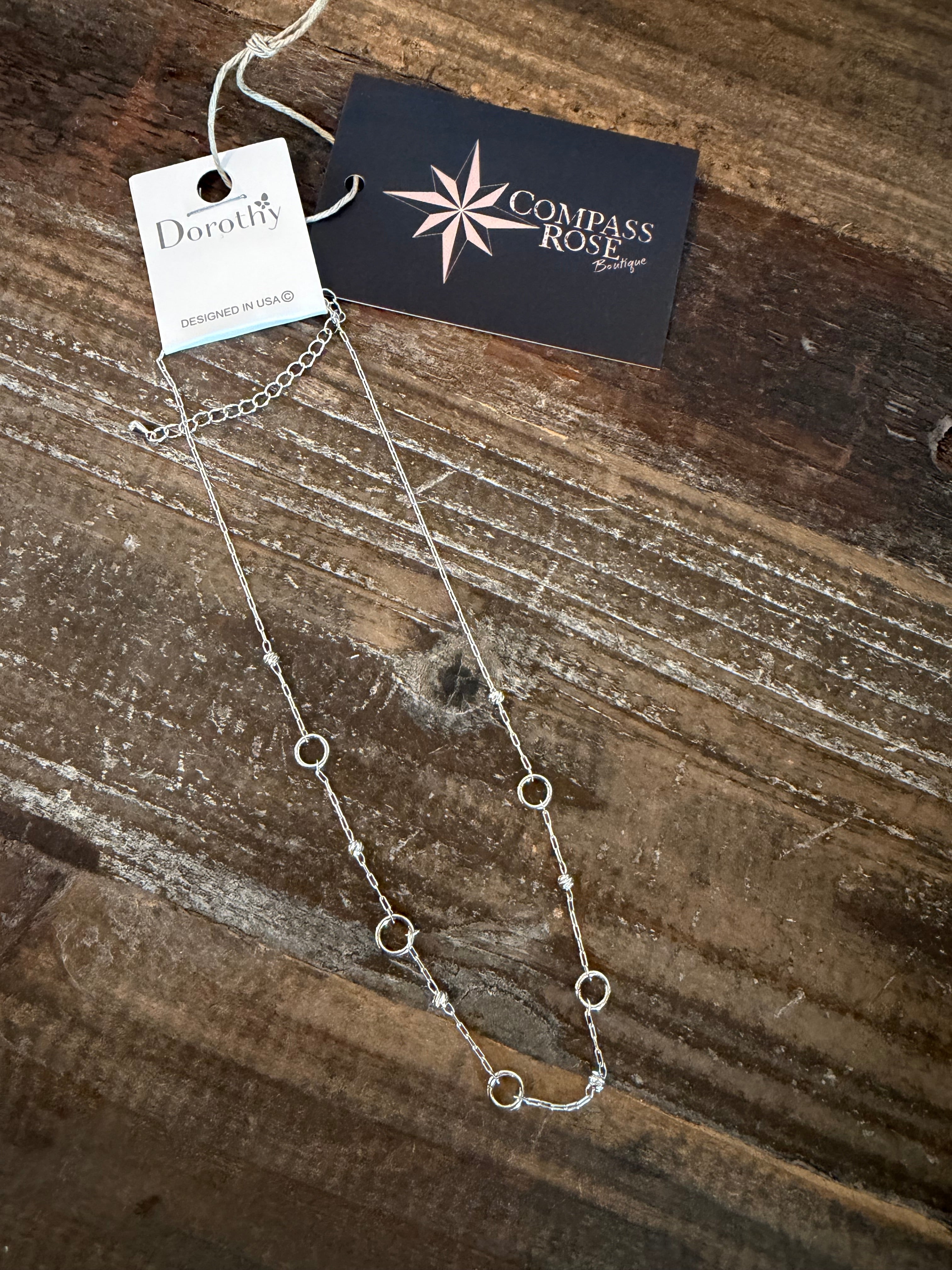 Circle and Bead Chain Necklace
