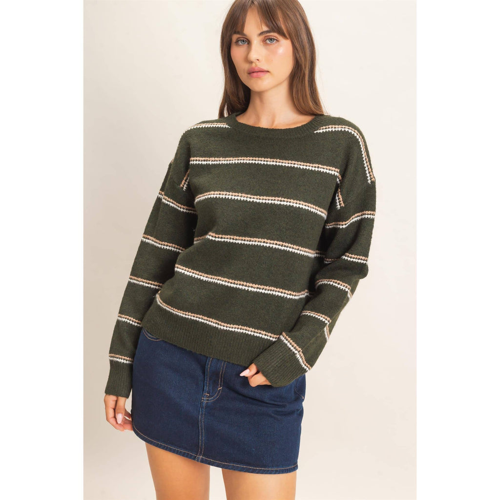Striped Crew Neck Sweater