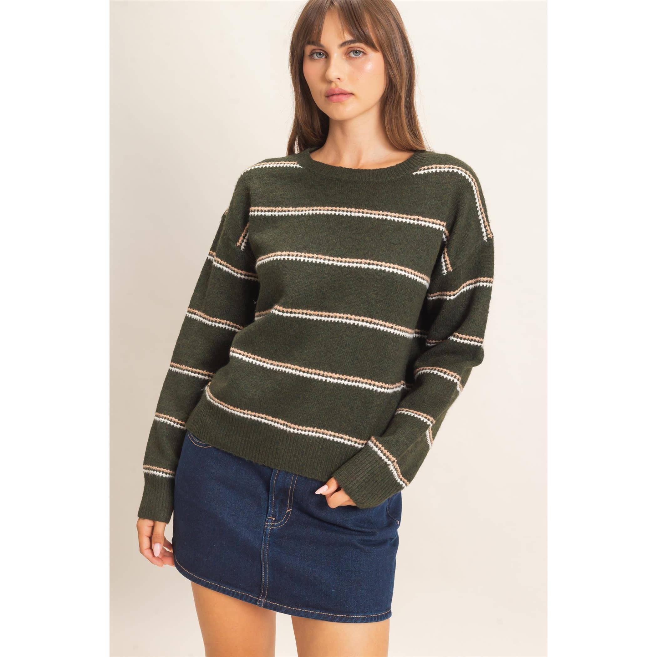 Striped Crew Neck Sweater