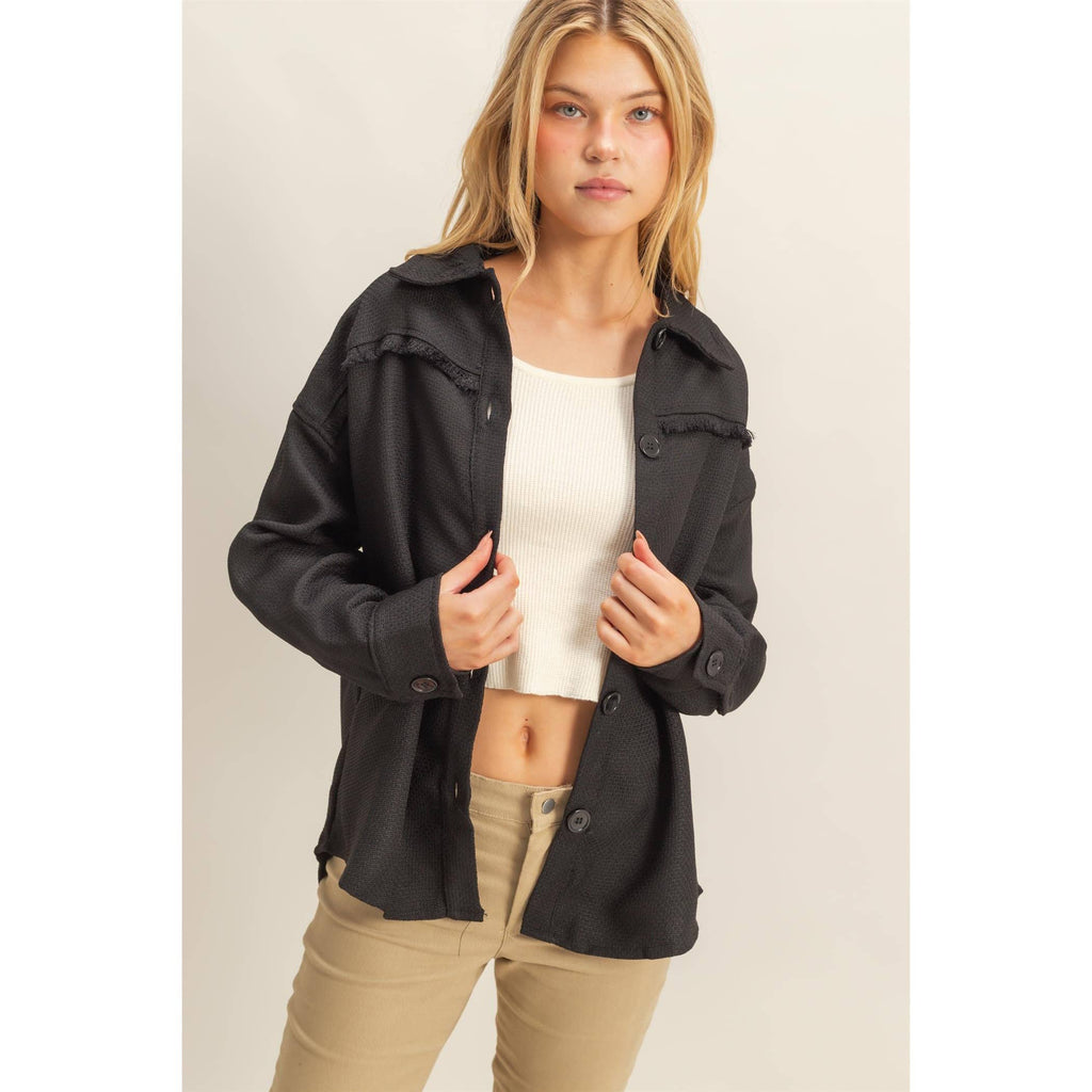 Chic Fray Detail Shacket