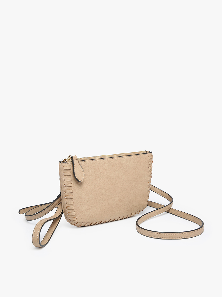 Dual Compartment Whipstitch Crossbody