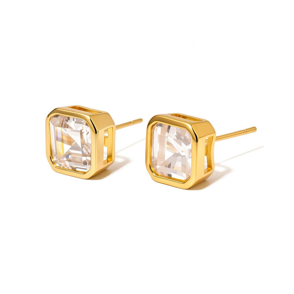 Bezel Diamond Stud Earrings