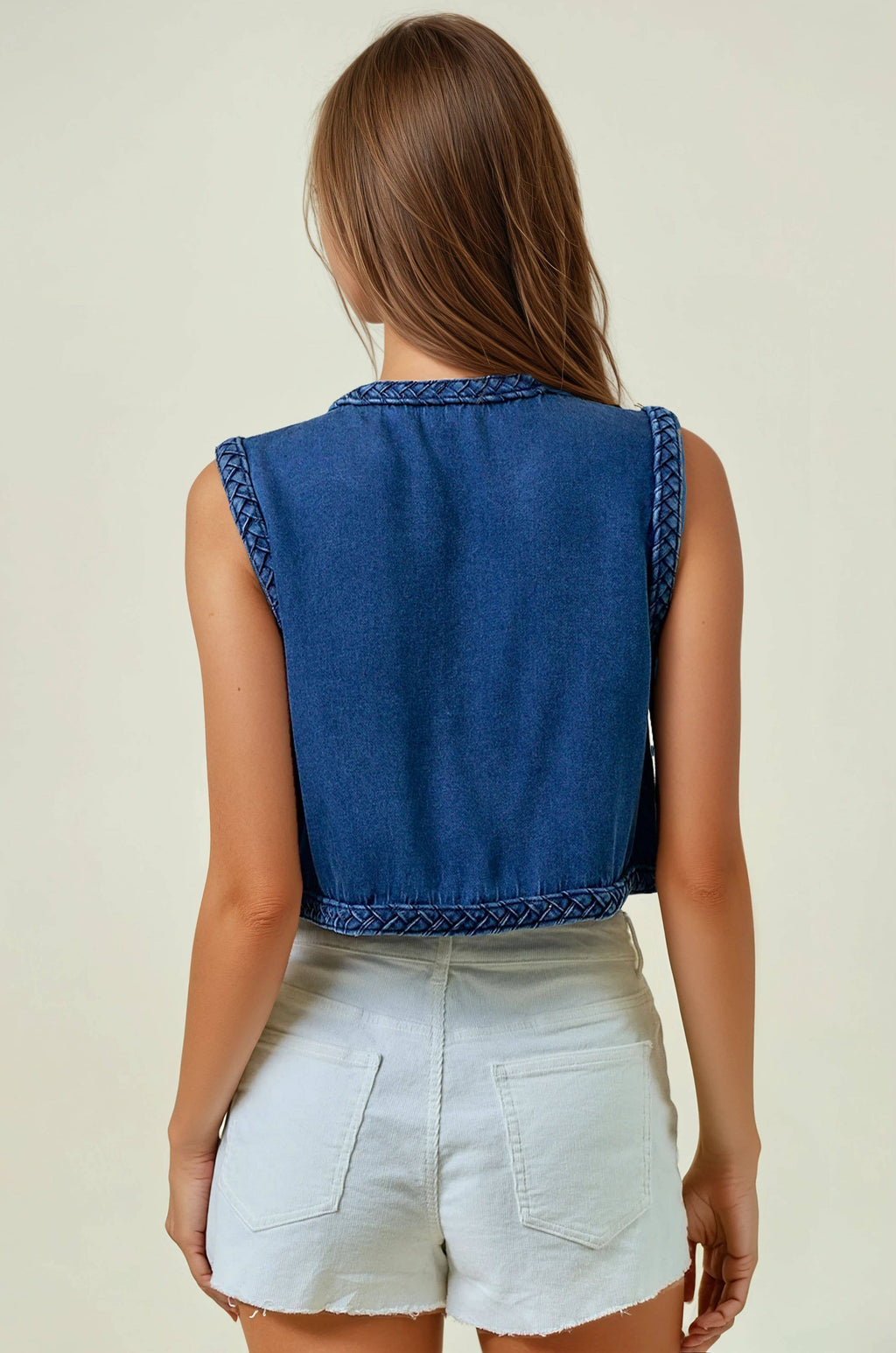 Braided Denim Vest
