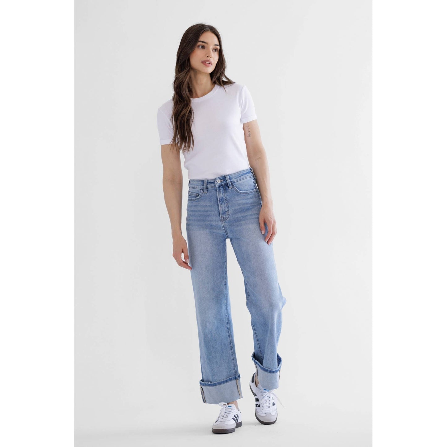 Super High Wide Leg w/ Cuff Hem