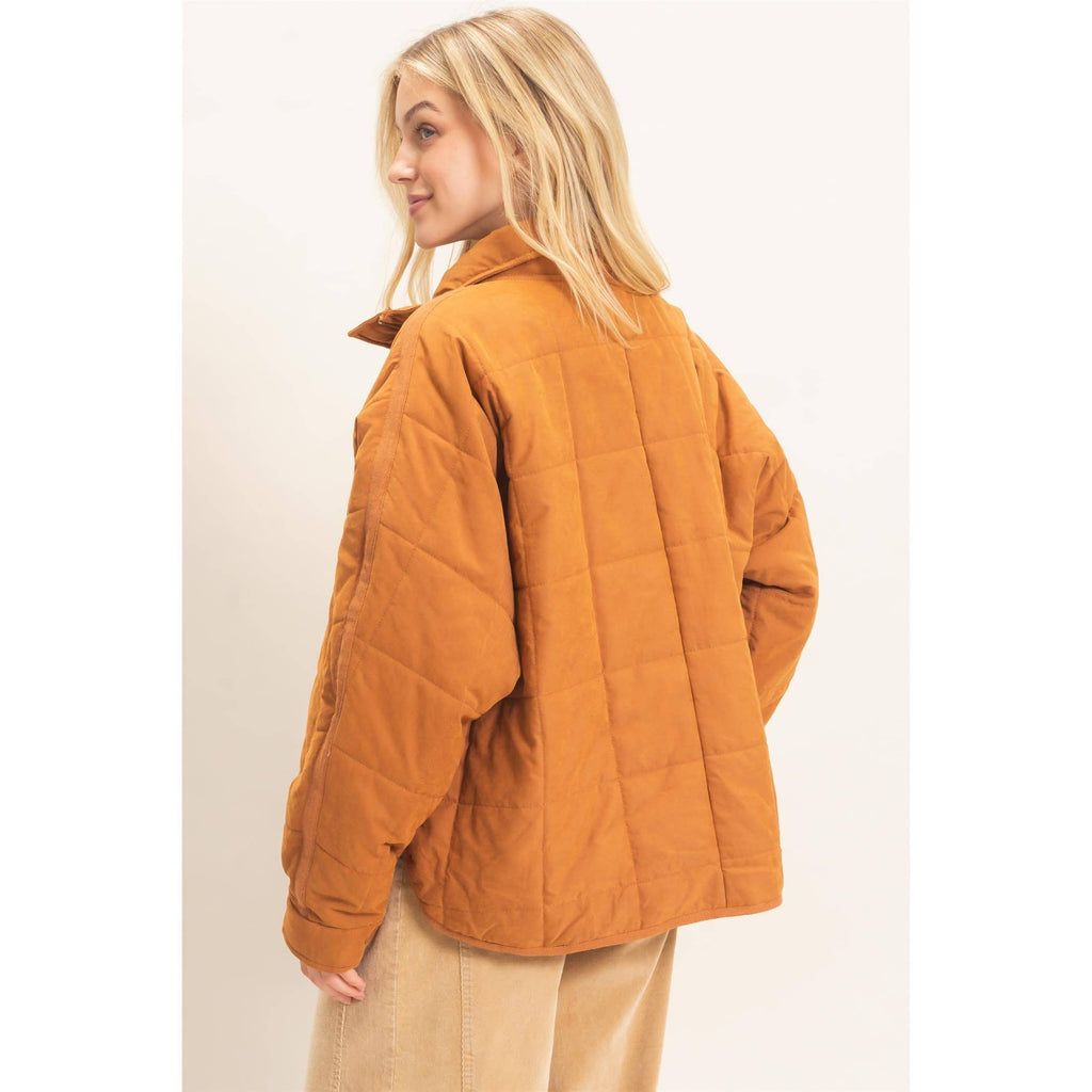 Quilted High Collar Jacket