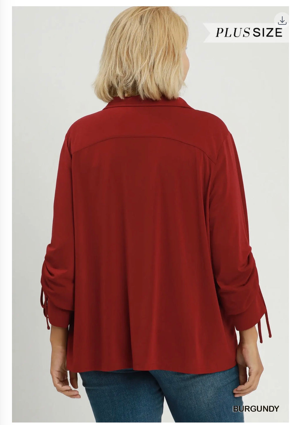 Tie Cuff Sleeve Blouse