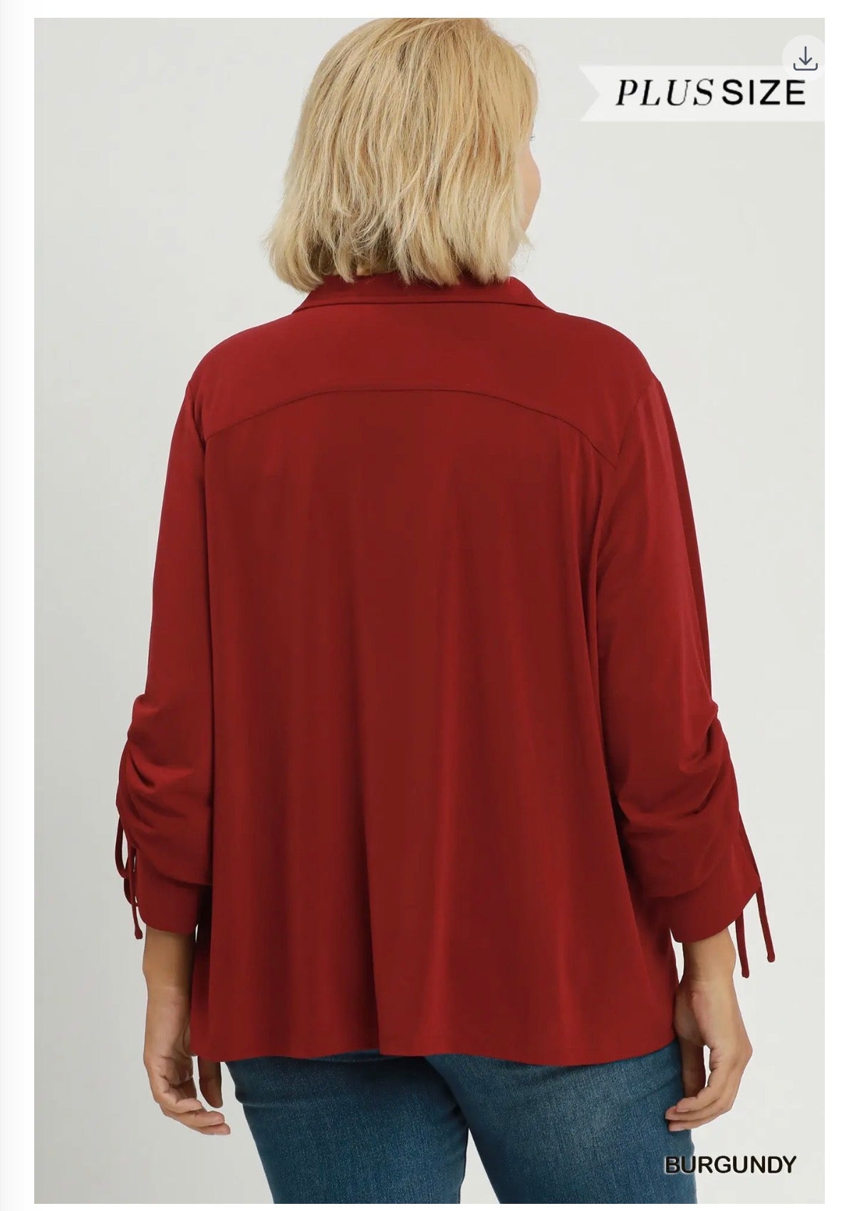 Tie Cuff Sleeve Blouse