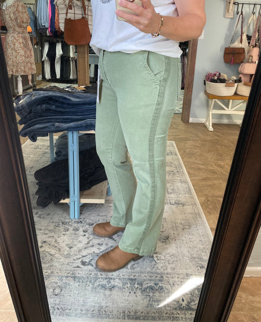 Risen Olive Straight Pants