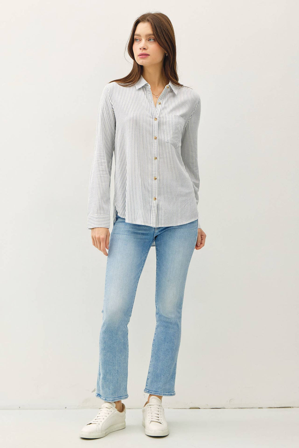 Pinstripe Button Up Shirt