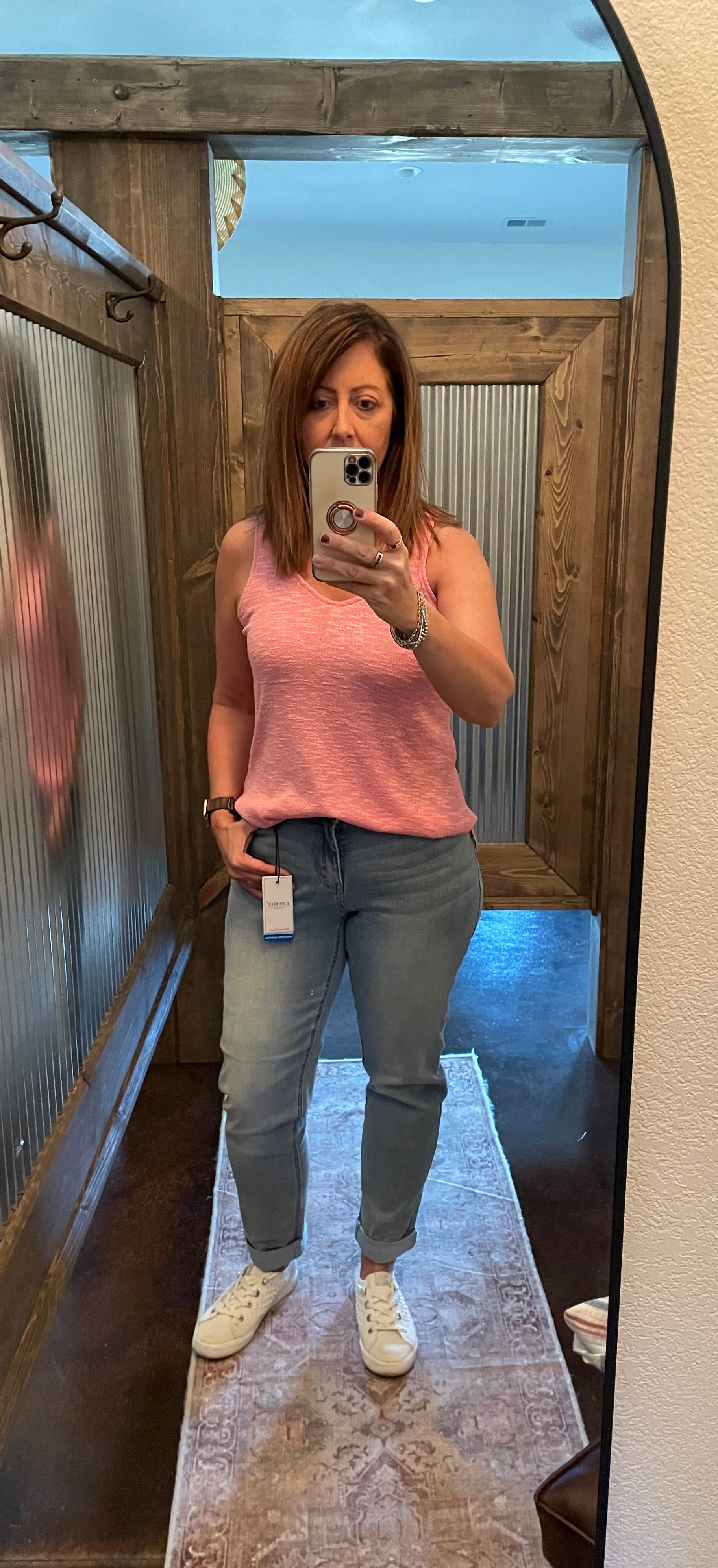 Judy Blue V-Front Cool Denim Cuff BF